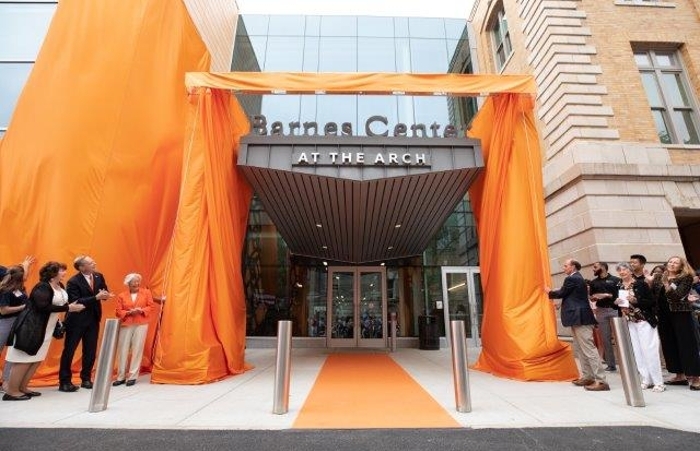 Barnes Center at The Arch entrance unveiling